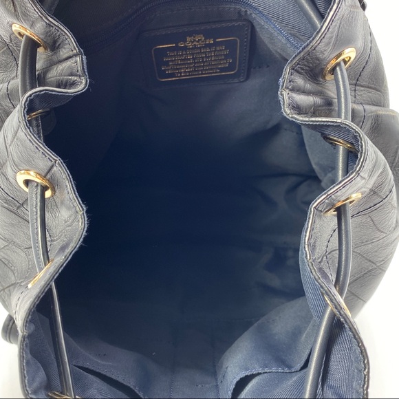 COACH BLACK CROC PRINT LEATHER RUCKSACK BACKPACK - Picture 4 of 4